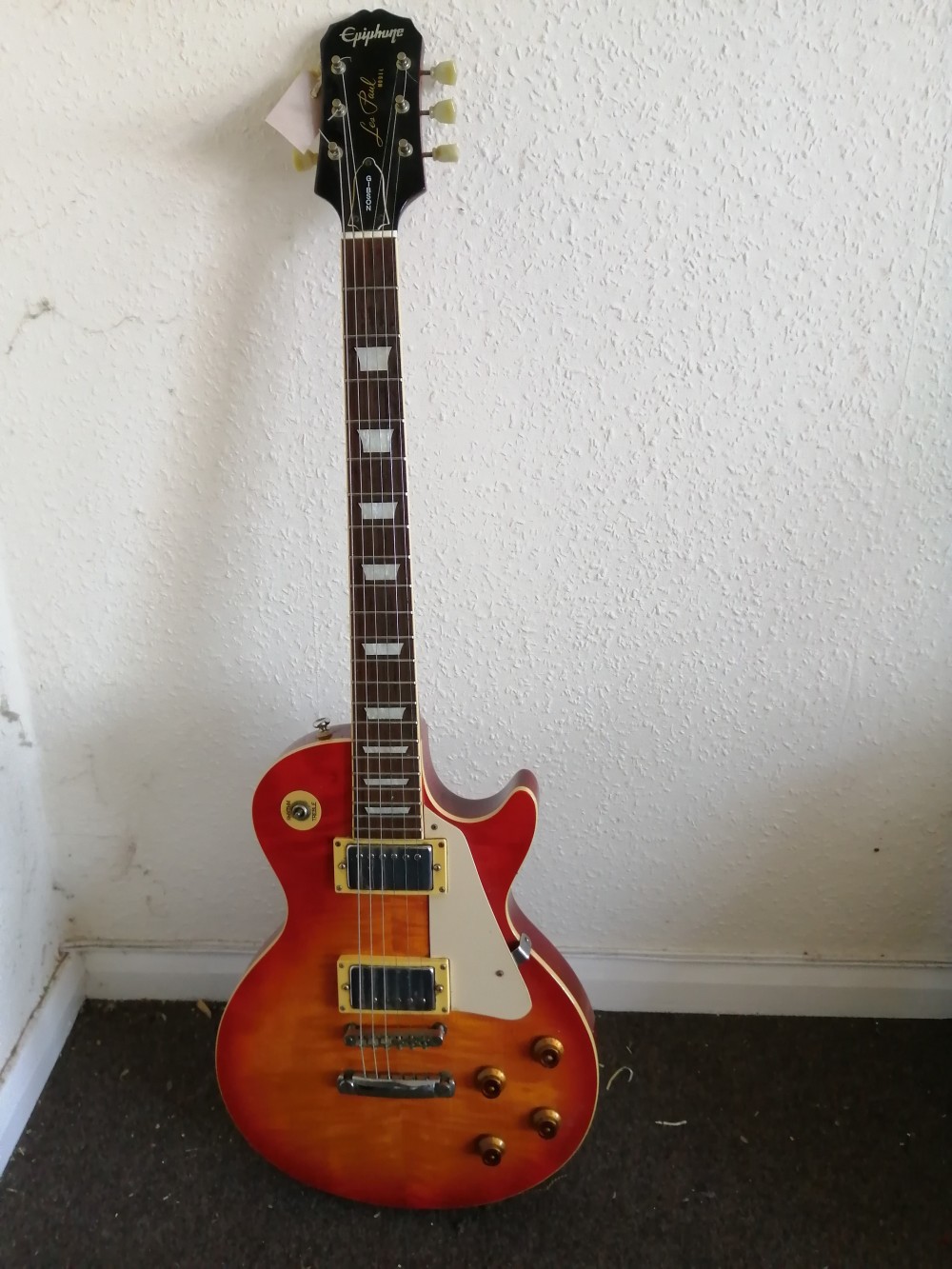 An Epiphone Les Paul guitar